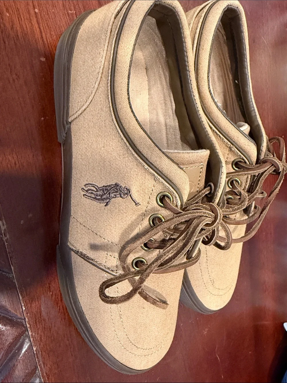 Polo by Ralph Lauren Men's Tan Canvas Boat Shoes